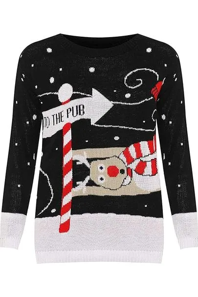 Merry Christmas Snowflake Jumper- Wine Black Navy Blue Grey Red