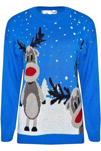 Merry Christmas Snowflake Jumper- Wine Black Navy Blue Grey Red