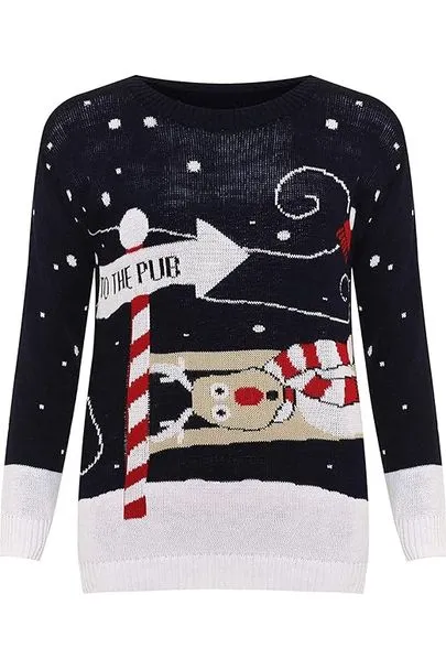 Merry Christmas Snowflake Jumper- Wine Black Navy Blue Grey Red