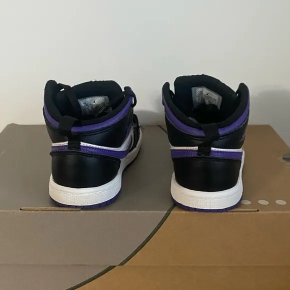 Nike Air Jordan 1 Mid Court Purple Toddler Sneakers- SZ 10 C