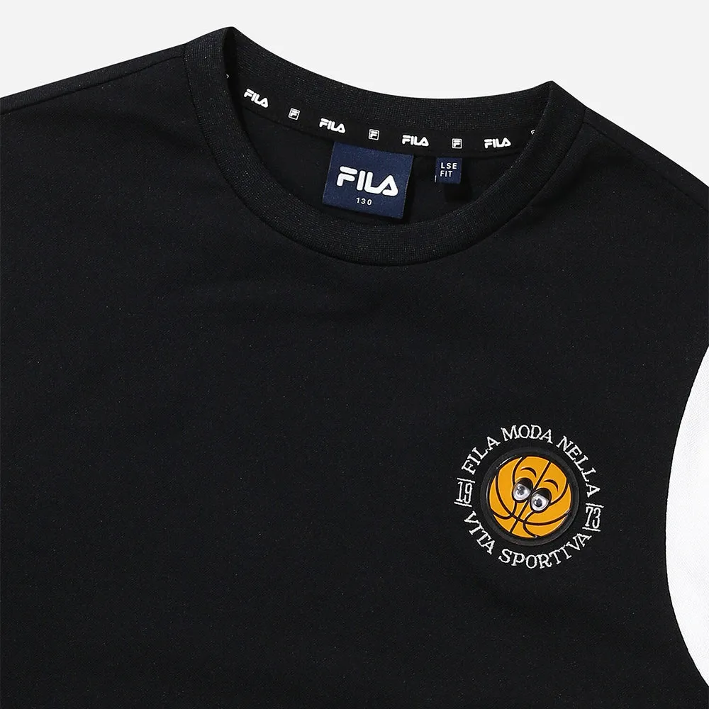Áo Thun Tay Ngắn Trẻ Em Fila Basketball Warm-Up - Đen