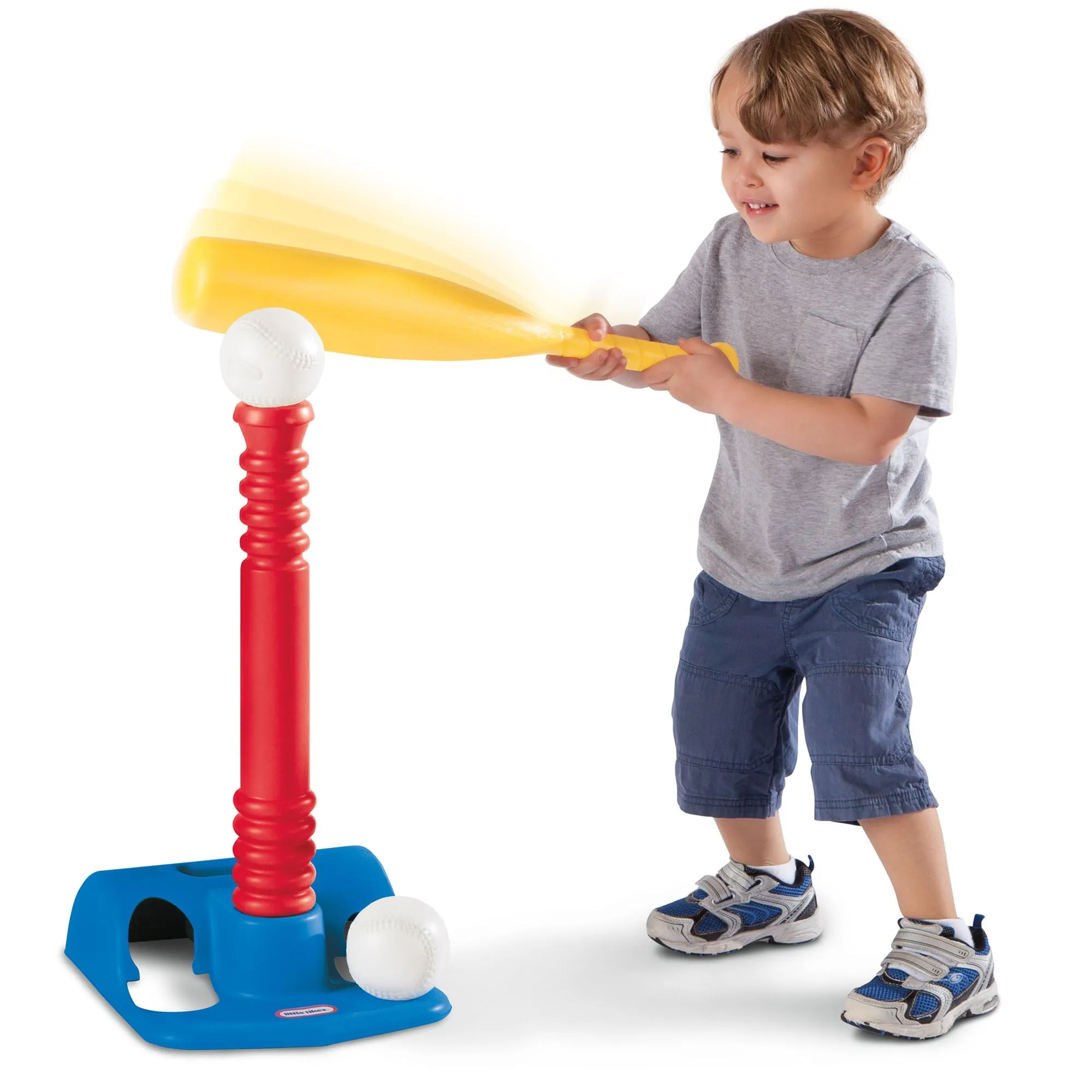 Outdoor T-Ball Set for Toddlers - Bat, 2 Balls - Red Sports Play Set