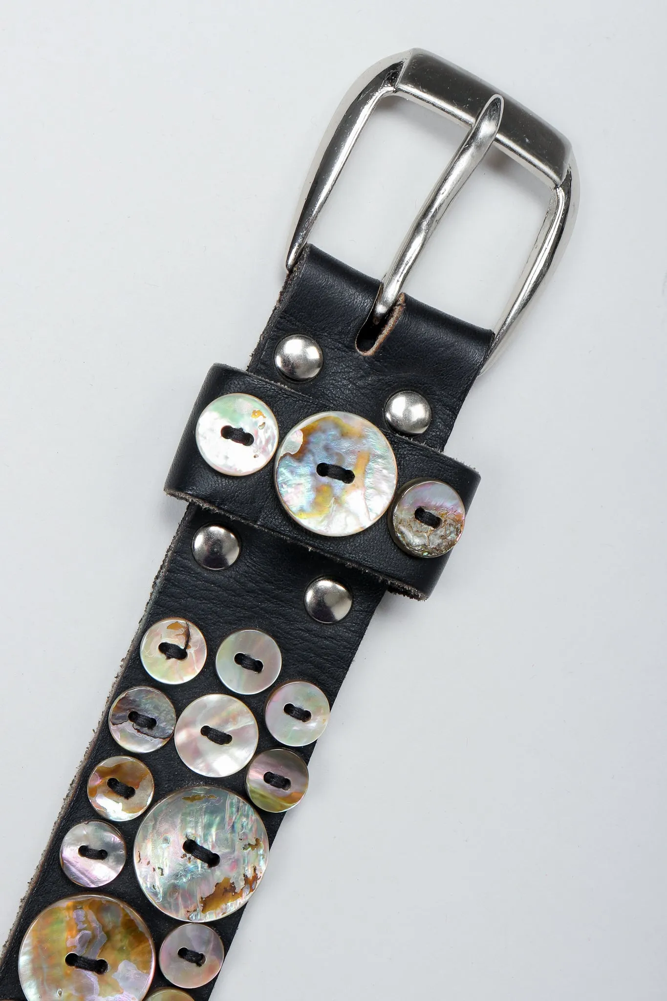 Pearl Button Leather Jacket & Belt