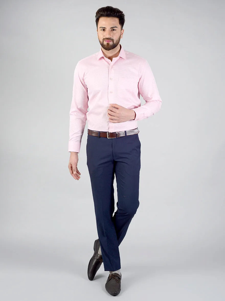 Pink Self Design Regular Fit Formal Shirt | JadeBlue