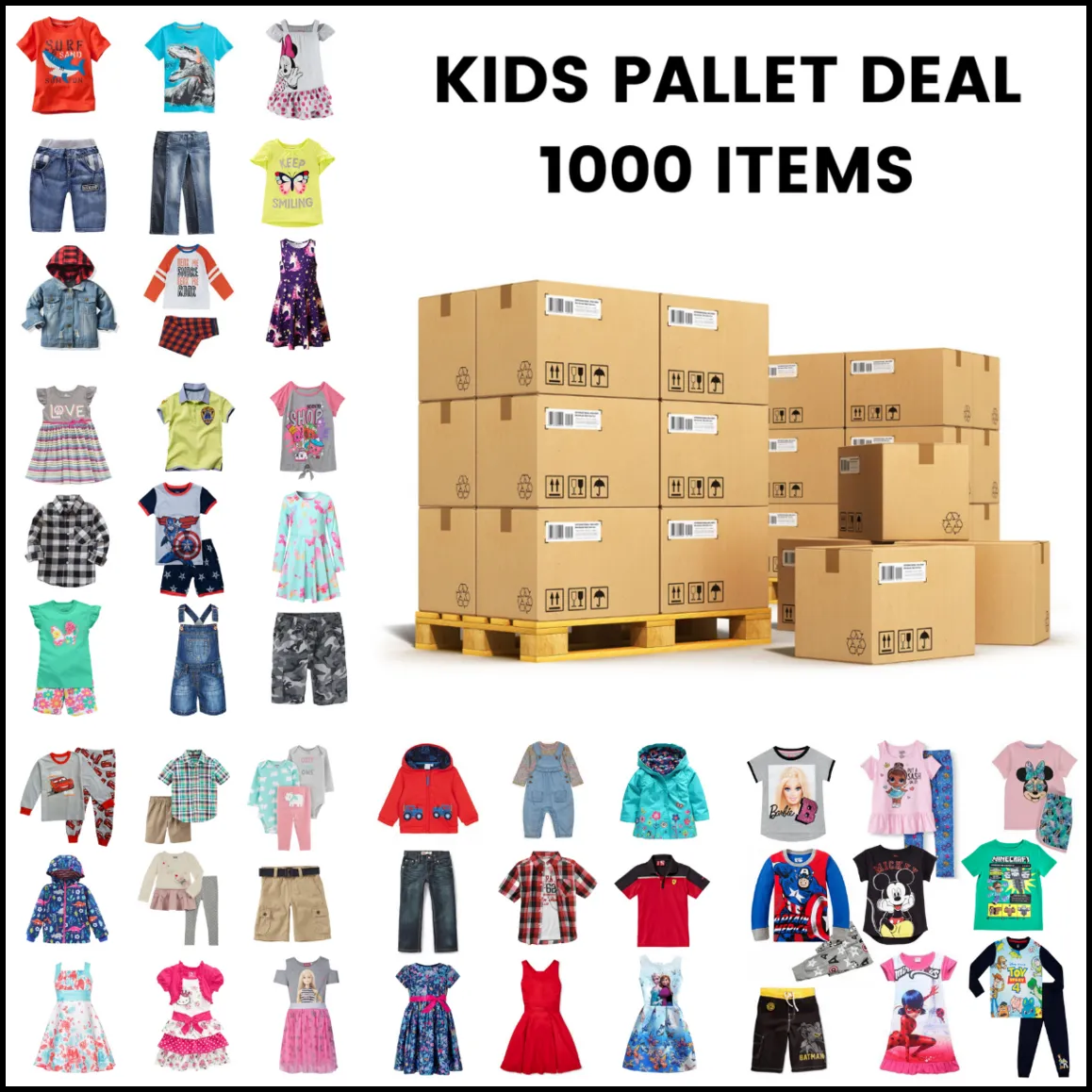 PREMIER WHOLESALE KIDS CLOTHES PALLET OF 1000 ITEMS