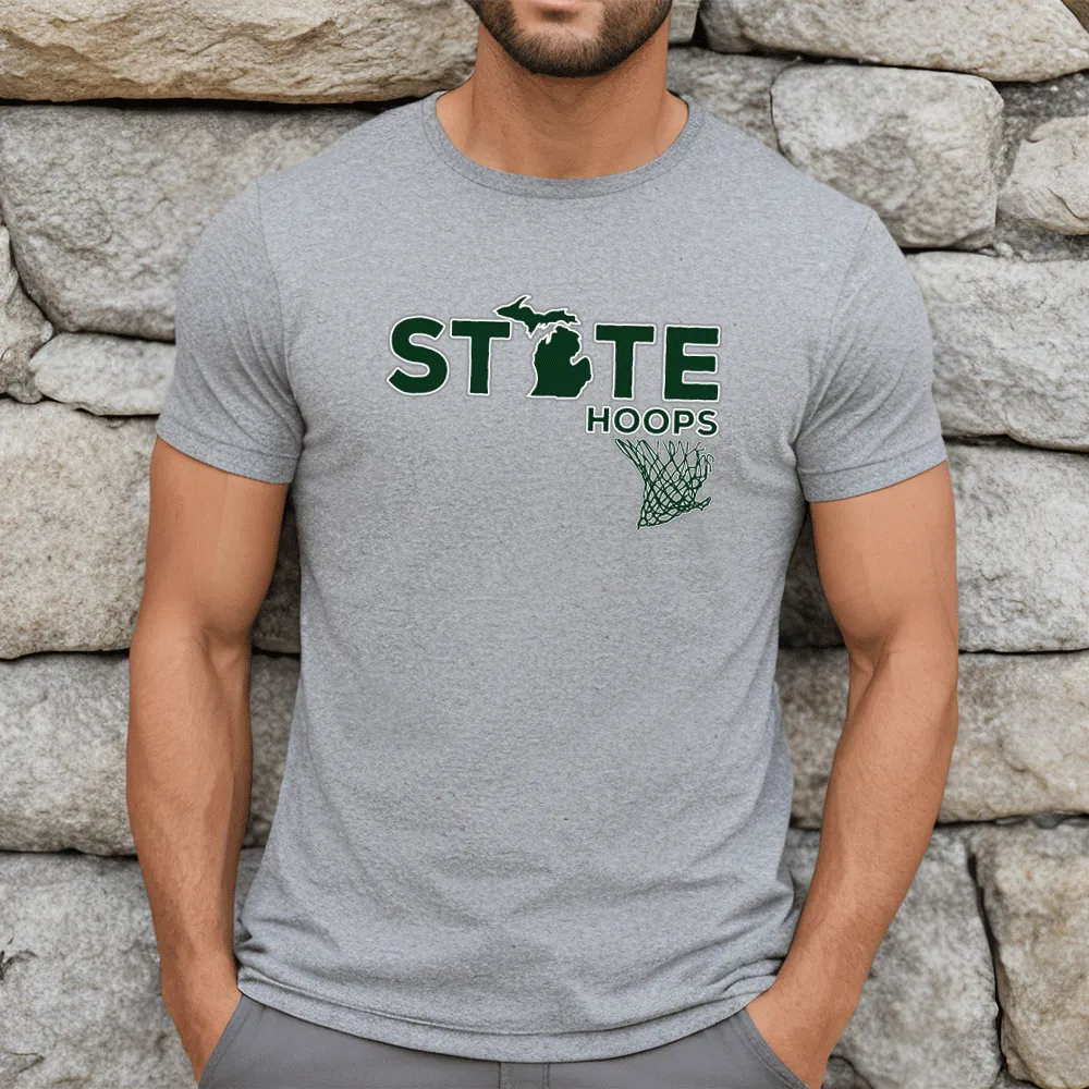 "State Hoops" Men's Crew T-Shirt
