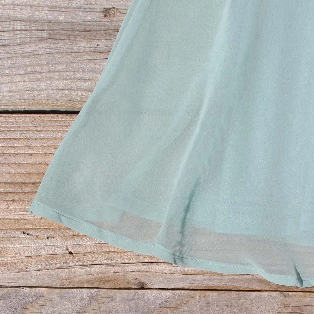 Stone Spell Beaded Dress in Sage
