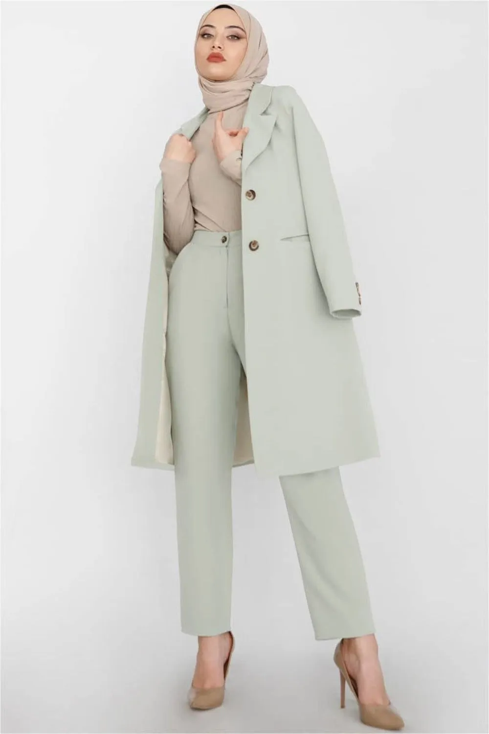 Style Savvy Modest Pant Set | Mint Green