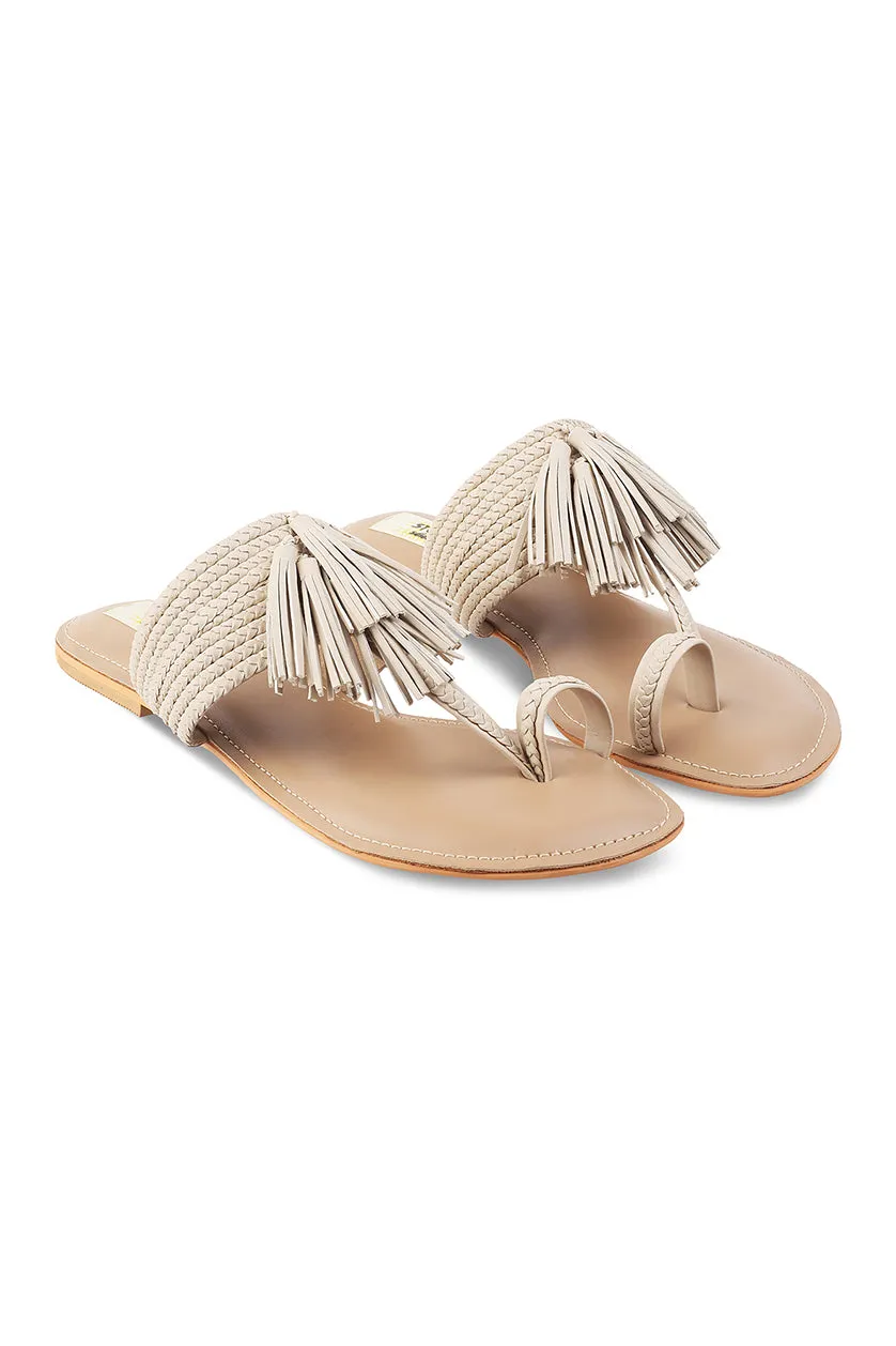 Tassel K Flats Silver
