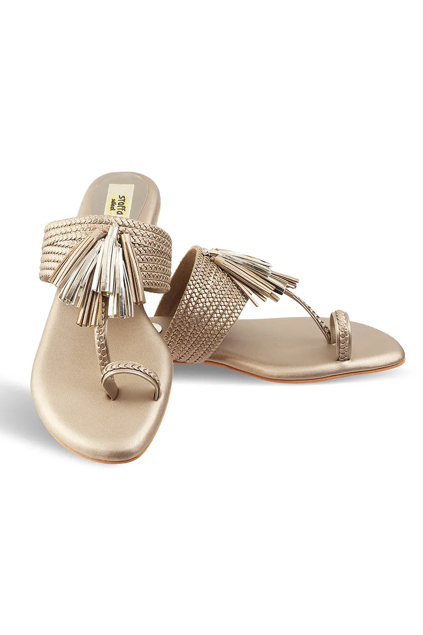 Tassel K Flats Silver
