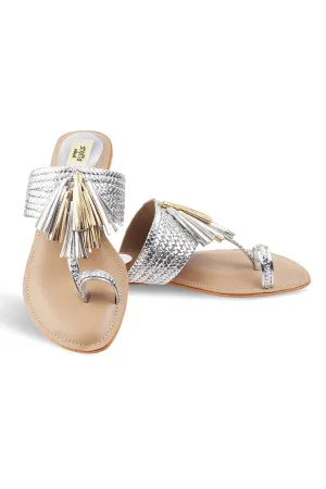 Tassel K Flats Silver