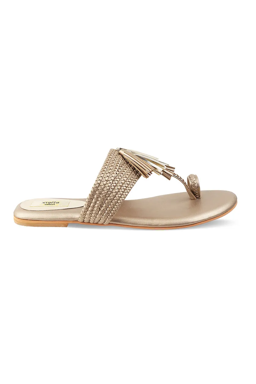 Tassel K Flats Silver