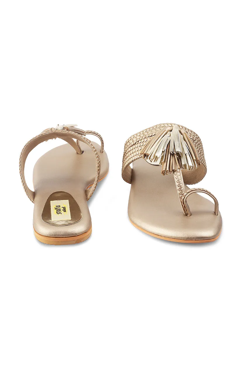 Tassel K Flats Silver