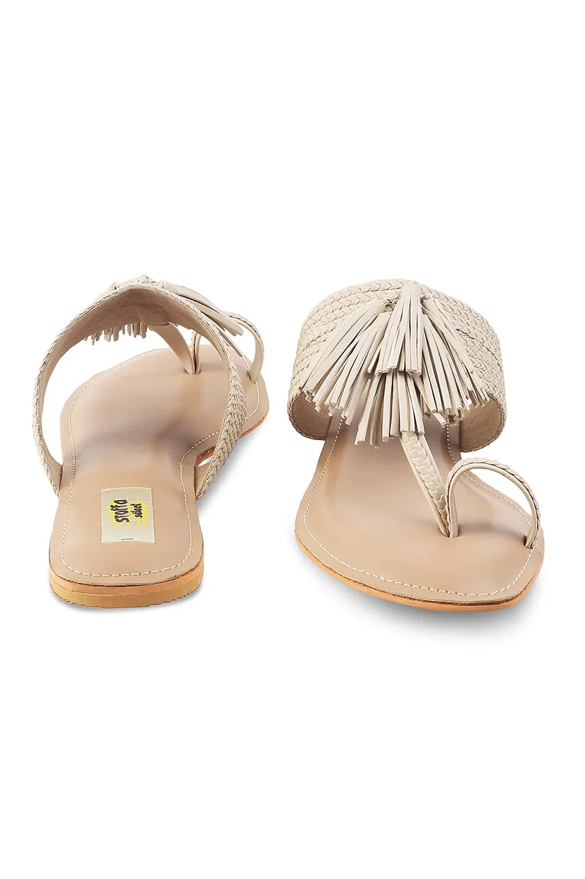 Tassel K Flats Silver