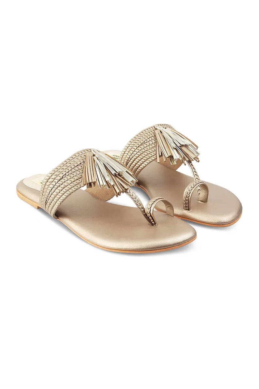 Tassel K Flats Silver