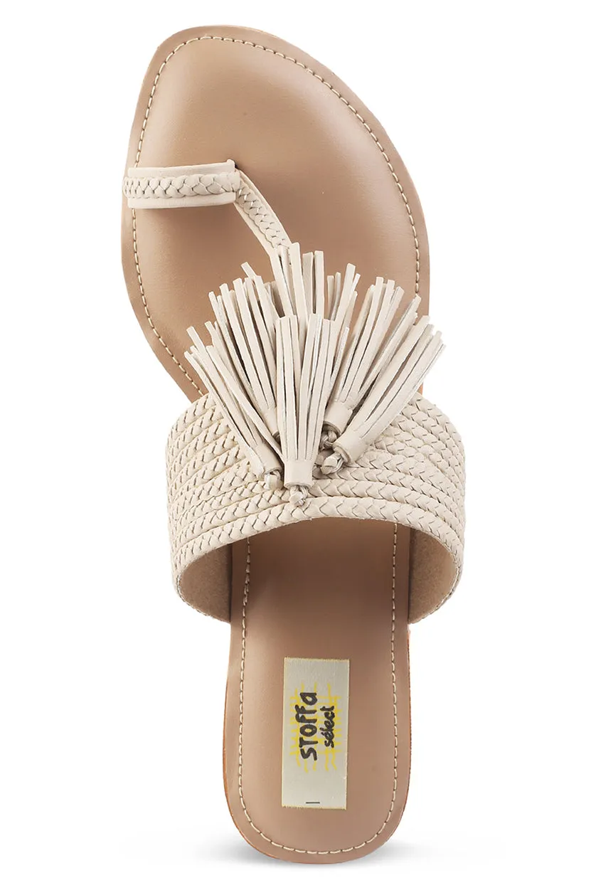 Tassel K Flats Silver