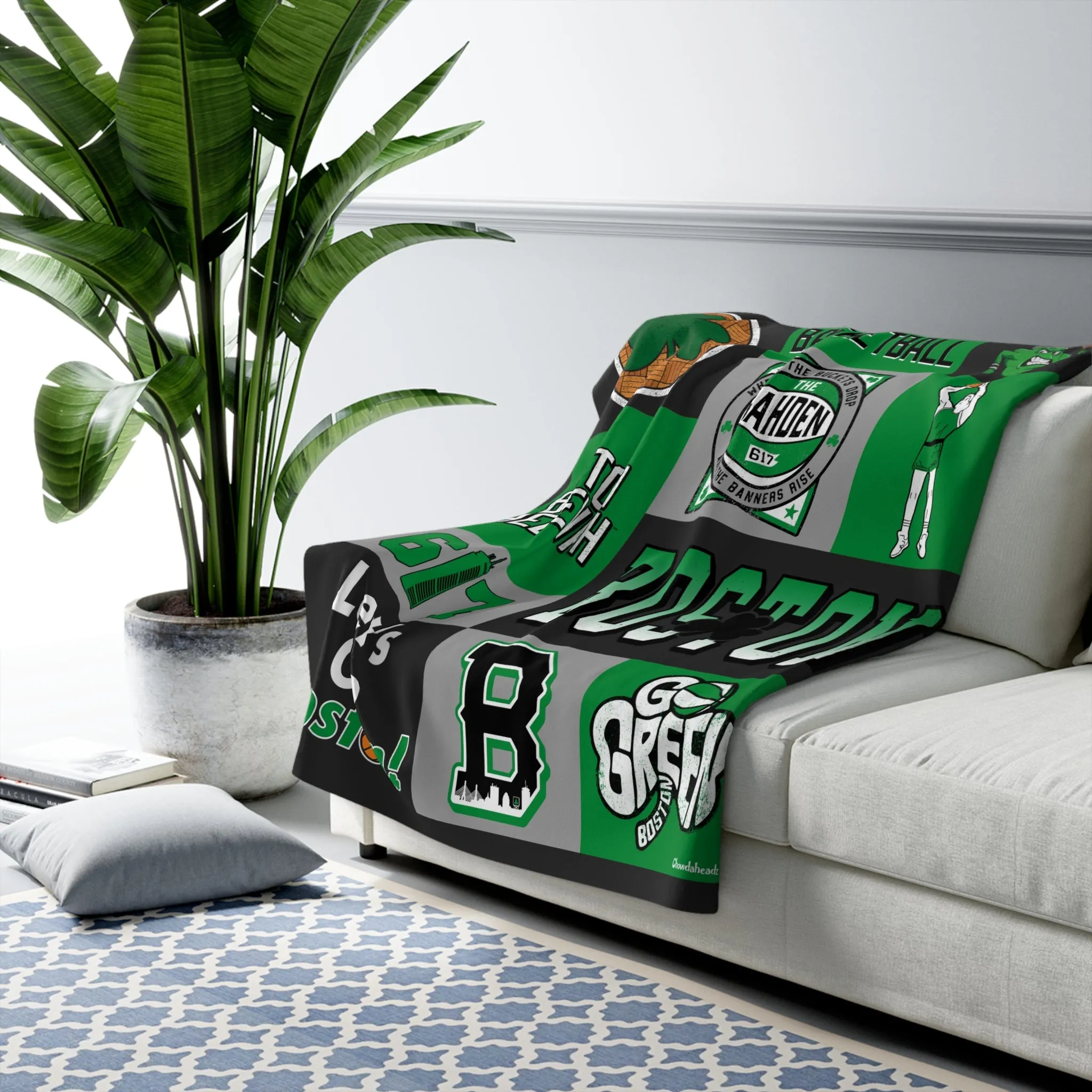 The Best of Black & Green Sherpa Fleece Blanket