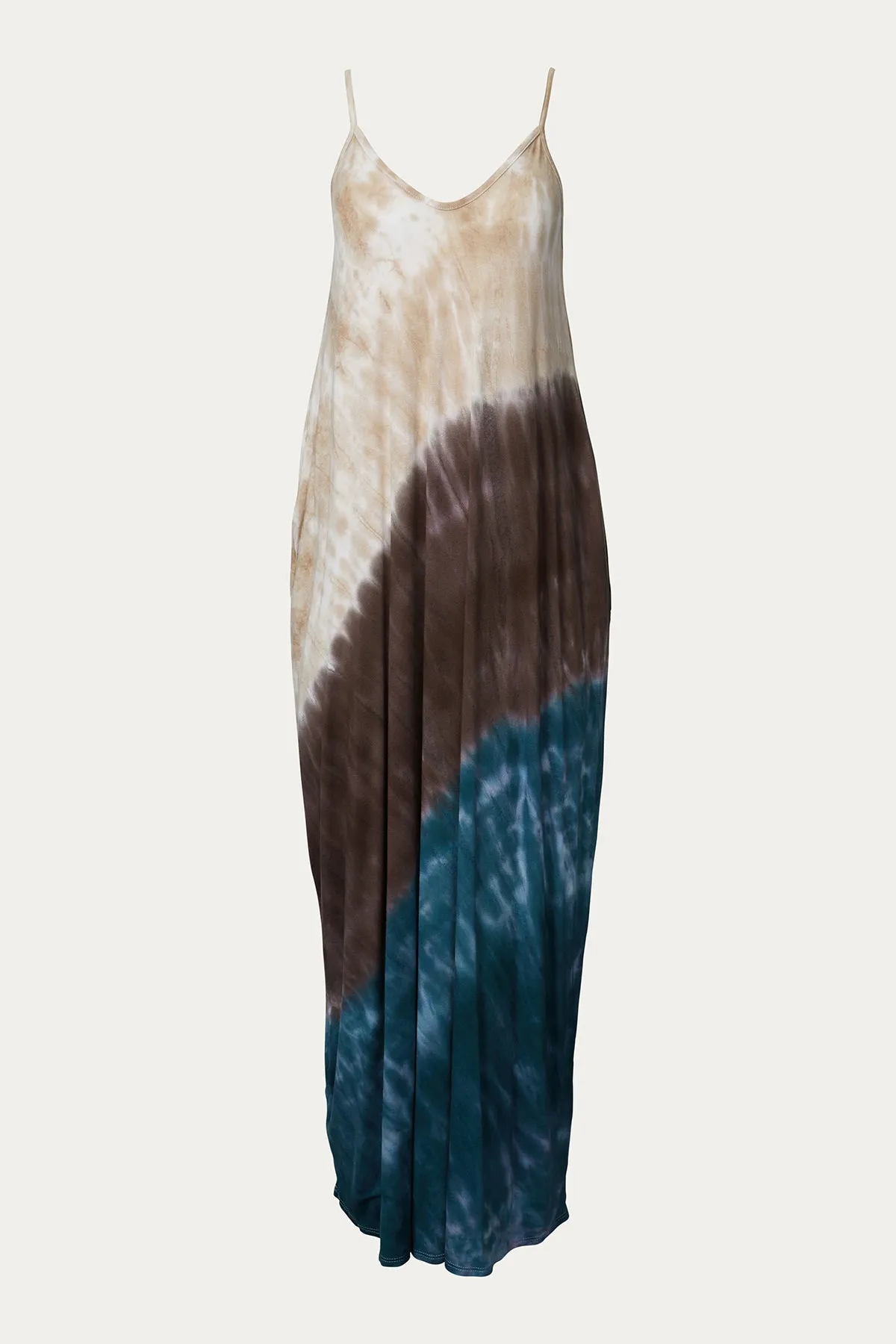 TIE-DYED STRETCH-MODAL JERSEY MAXI DRESS