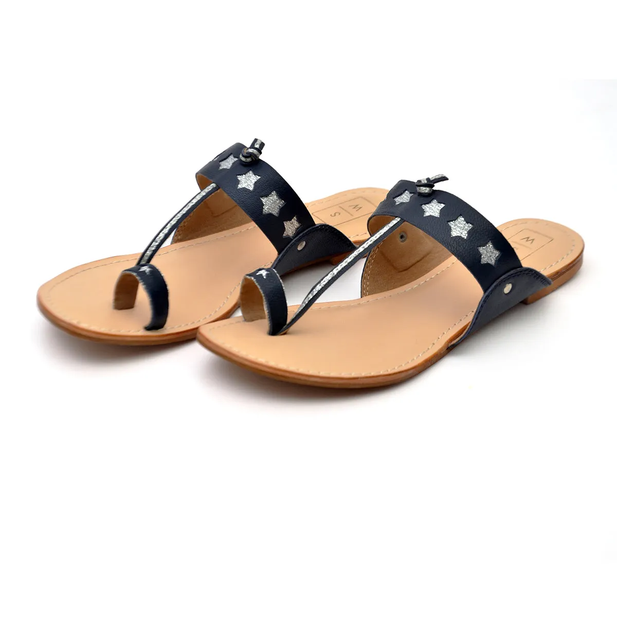 Tina Navy Blue Star Cut-Out Sandals