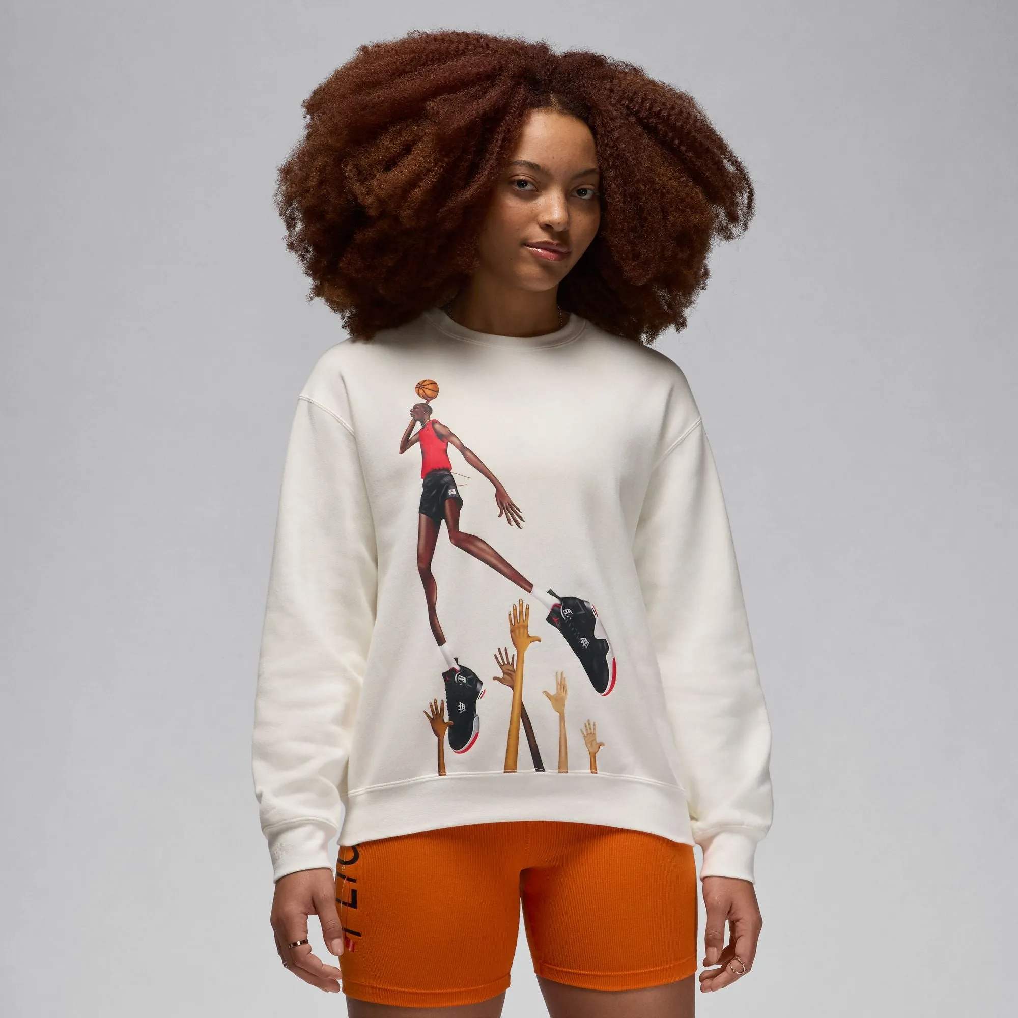 W ARTIST FLEECE CREW DARIEN BIRKS "SAIL"