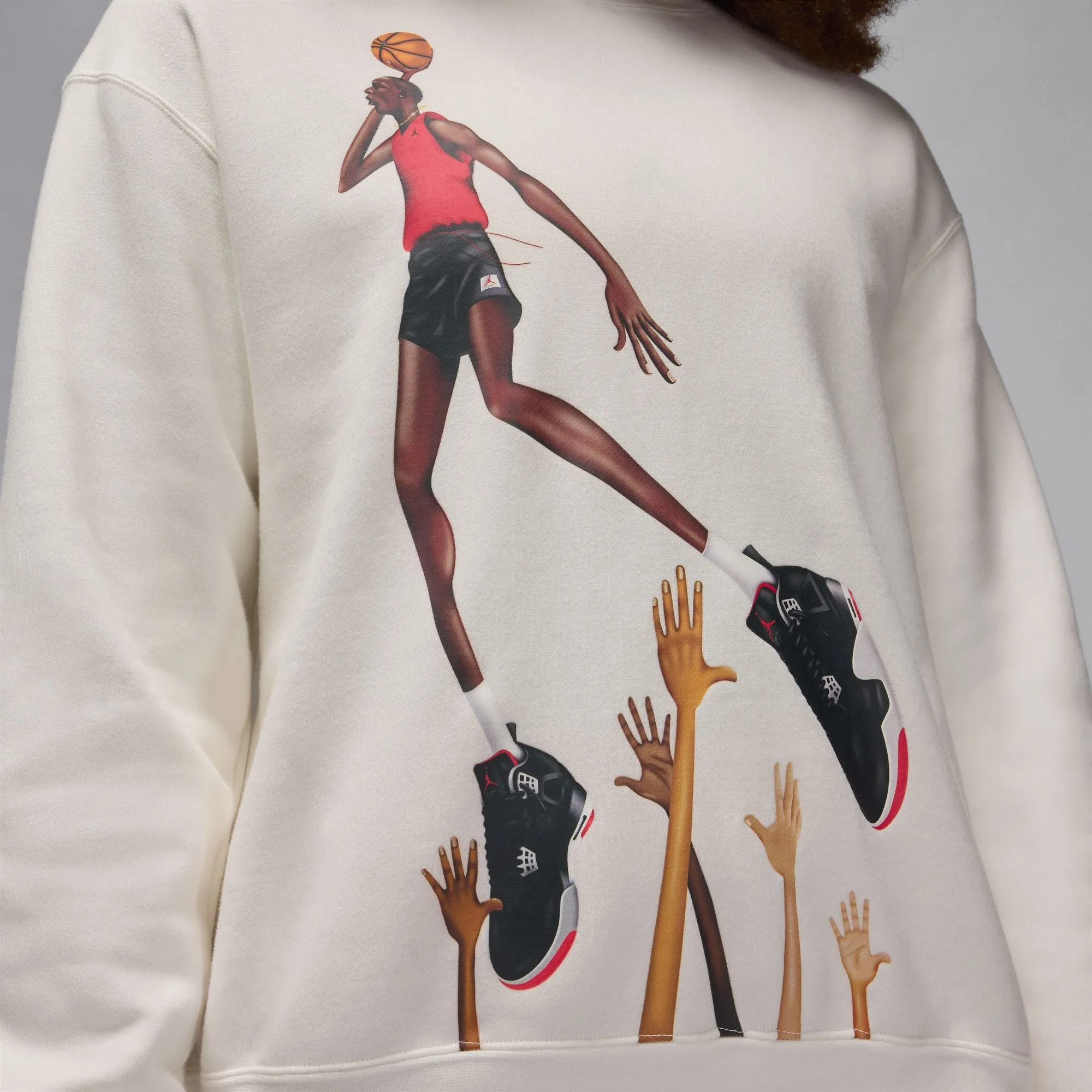 W ARTIST FLEECE CREW DARIEN BIRKS "SAIL"