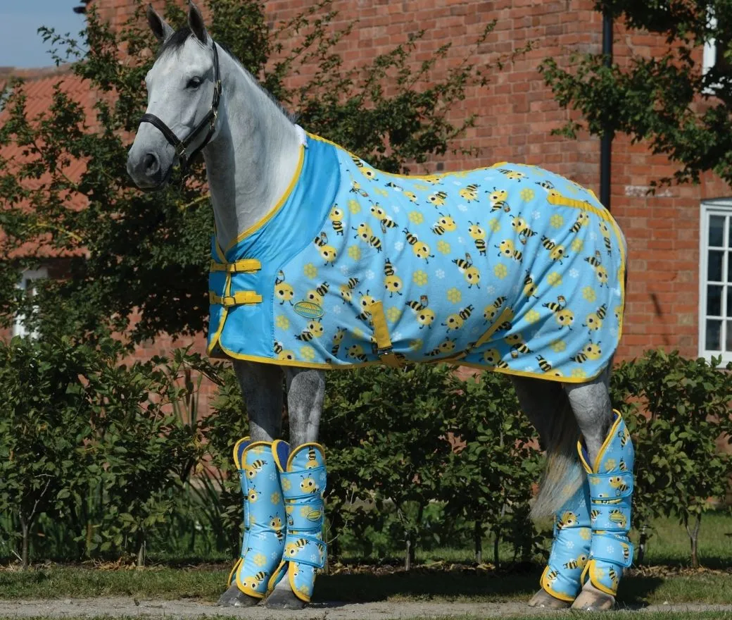 Weatherbeeta Wide Tab Long Travel Boots Bee Print