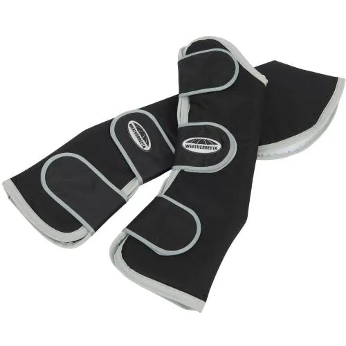 Weatherbeeta Wide Tab Long Travel Boots Black/Silver