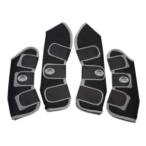 Weatherbeeta Wide Tab Long Travel Boots Black/Silver