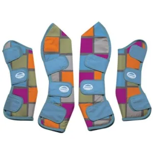Weatherbeeta Wide Tab Long Travel Boots Charcoal Square Print