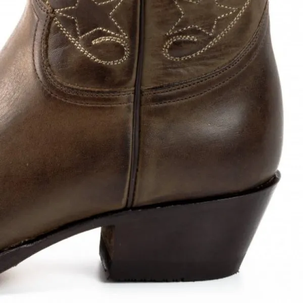 Women's Cowboy Boots or Ankle Boots Handcrafted Dark Brown Leather 2374 Texanas