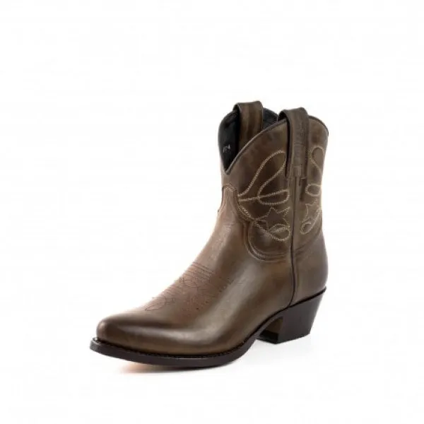 Women's Cowboy Boots or Ankle Boots Handcrafted Dark Brown Leather 2374 Texanas