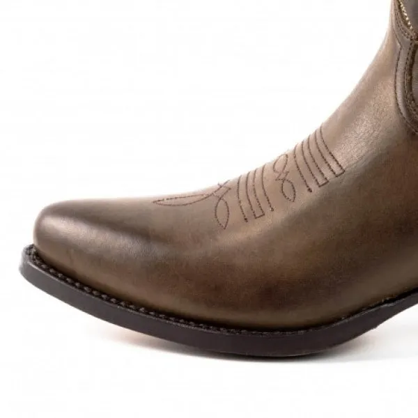 Women's Cowboy Boots or Ankle Boots Handcrafted Dark Brown Leather 2374 Texanas