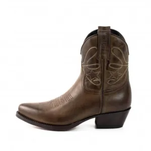 Women's Cowboy Boots or Ankle Boots Handcrafted Dark Brown Leather 2374 Texanas