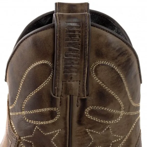 Women's Cowboy Boots or Ankle Boots Handcrafted Dark Brown Leather 2374 Texanas