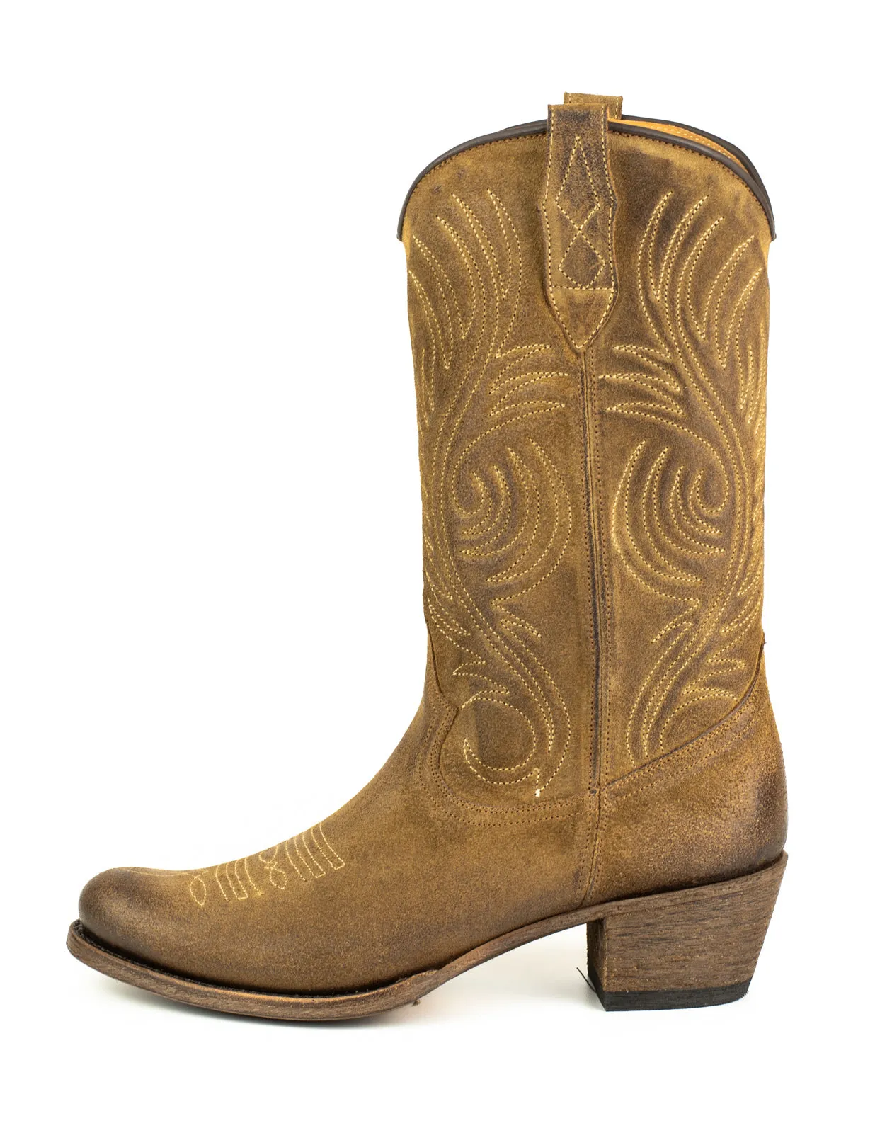 Women's Cowboy Country Western Boots Handmade Suede Brown 2526 
