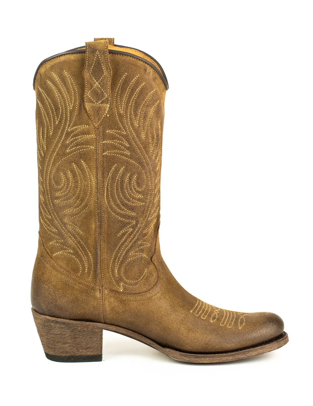 Women's Cowboy Country Western Boots Handmade Suede Brown 2526 